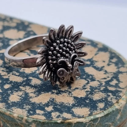 Anillo de mariposa anillo flor girasol plata ley regalos para mujeres