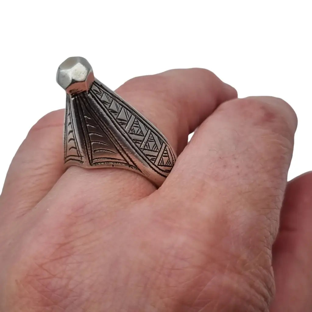 Anillo plata africana anillo cono tribal tuareg bereber