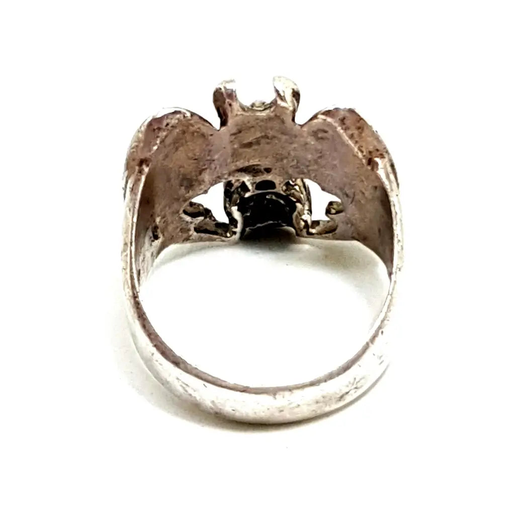 Anillo plata calavera murciélago anillo de ley hombre