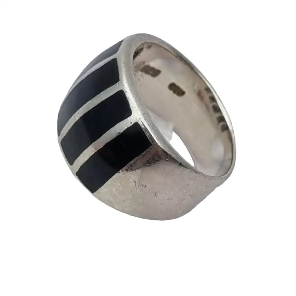 Anillo de plata y ónix para mujer joyería vintage con piedra negra regalos boho