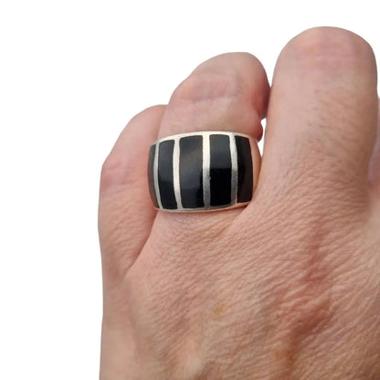 Anillo de plata y ónix para mujer joyería vintage con piedra negra regalos boho