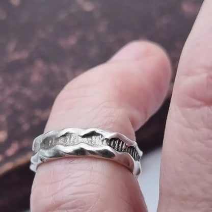 Anillo de plata vintage bohemio para mujer anillo aro trabajado