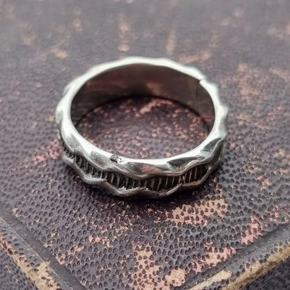 Anillo de plata vintage bohemio para mujer anillo aro trabajado