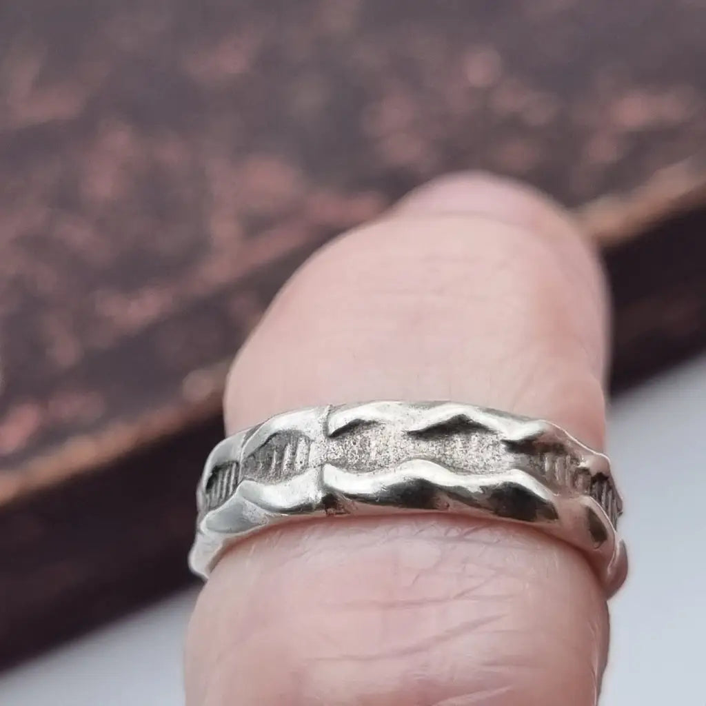 Anillo de plata vintage bohemio para mujer anillo aro trabajado