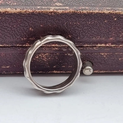 Anillo de plata vintage bohemio para mujer anillo aro trabajado