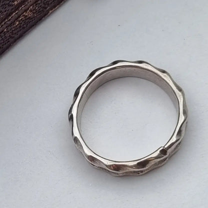 Anillo de plata vintage bohemio para mujer anillo aro trabajado