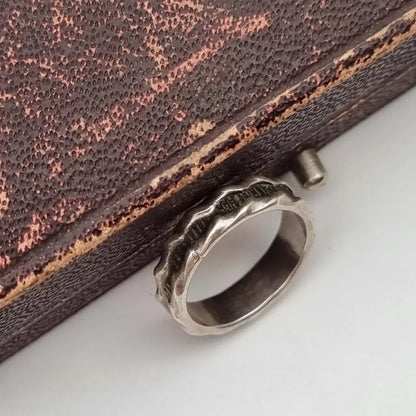 Anillo de plata vintage bohemio para mujer anillo aro trabajado