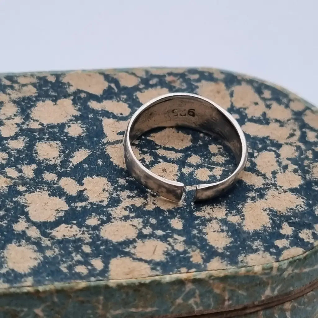 Anillo de plata vintage con flores bohemias para mujer anillo aro trabajado