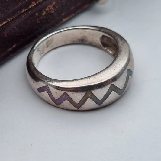 Anillo de plata vintage joyería esmalte anillo boho para mujer
