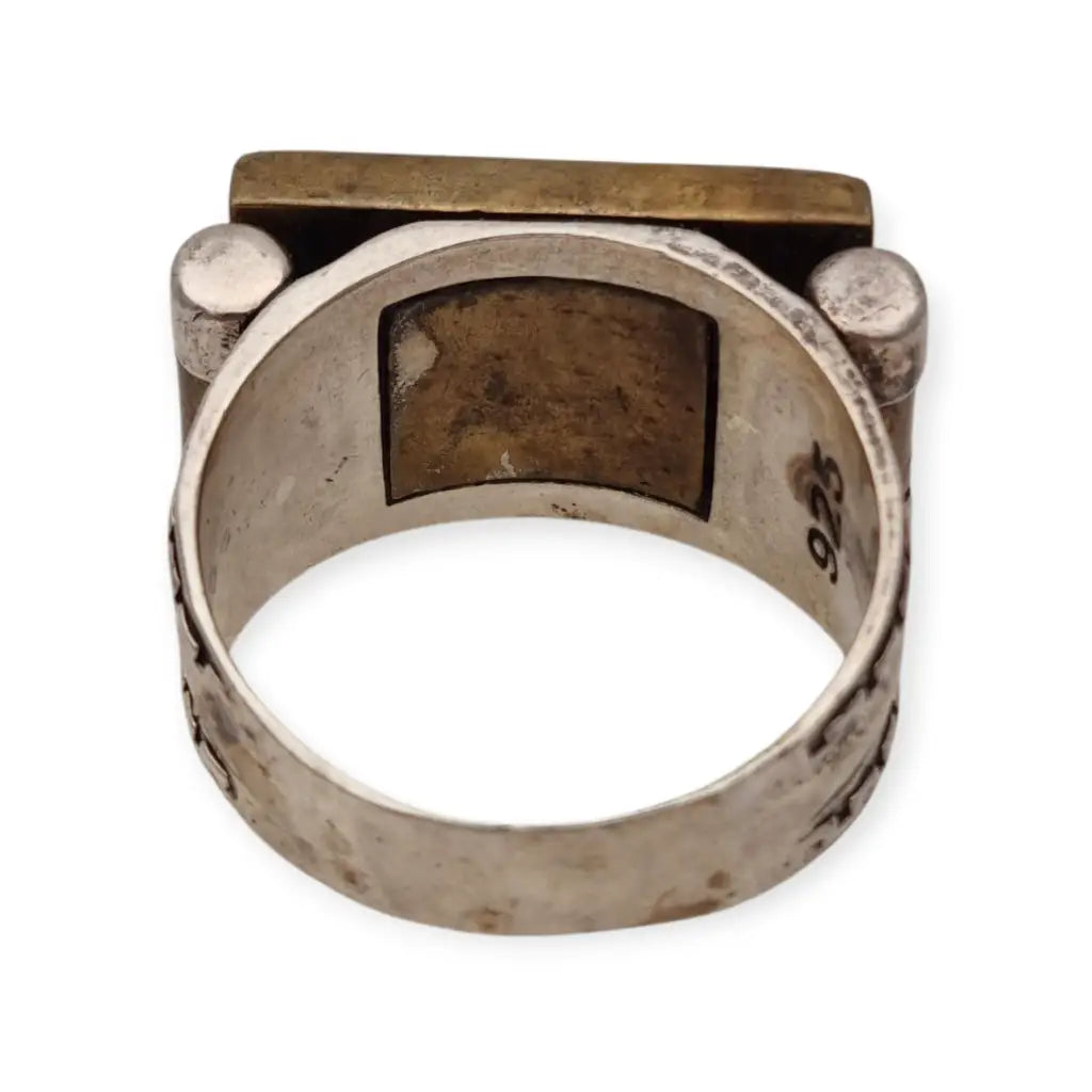 Anillo steampunk artesanal en plata 925 con engranajes antiguos de relojes