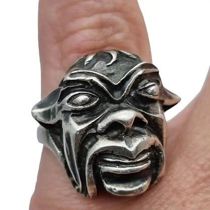 Anillo Étnico de Plata Antigua Máscara Africana Regalos