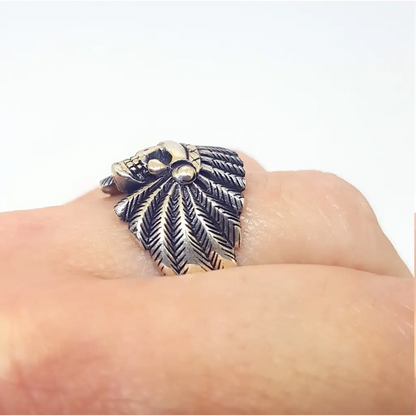 Anillo indio de plata anillo calavera ley para hombre