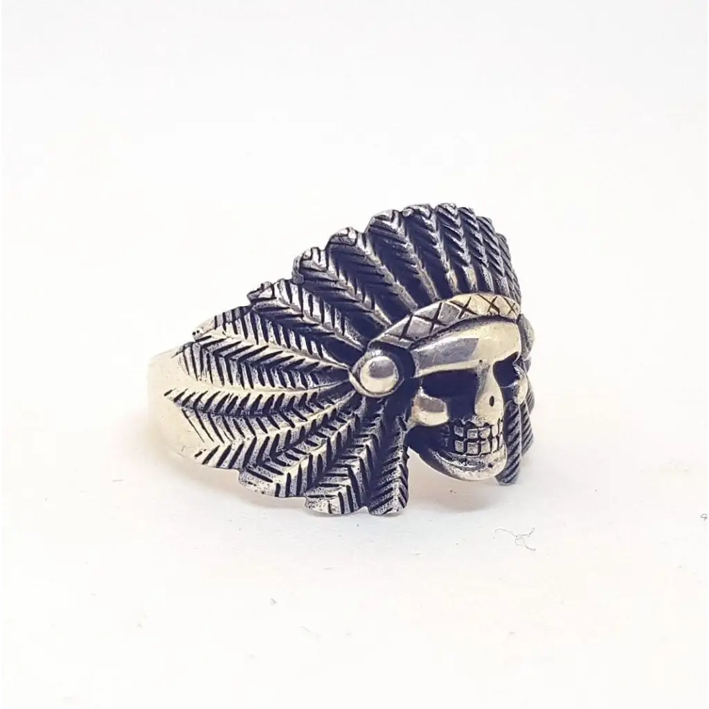 Anillo indio de plata anillo calavera ley para hombre