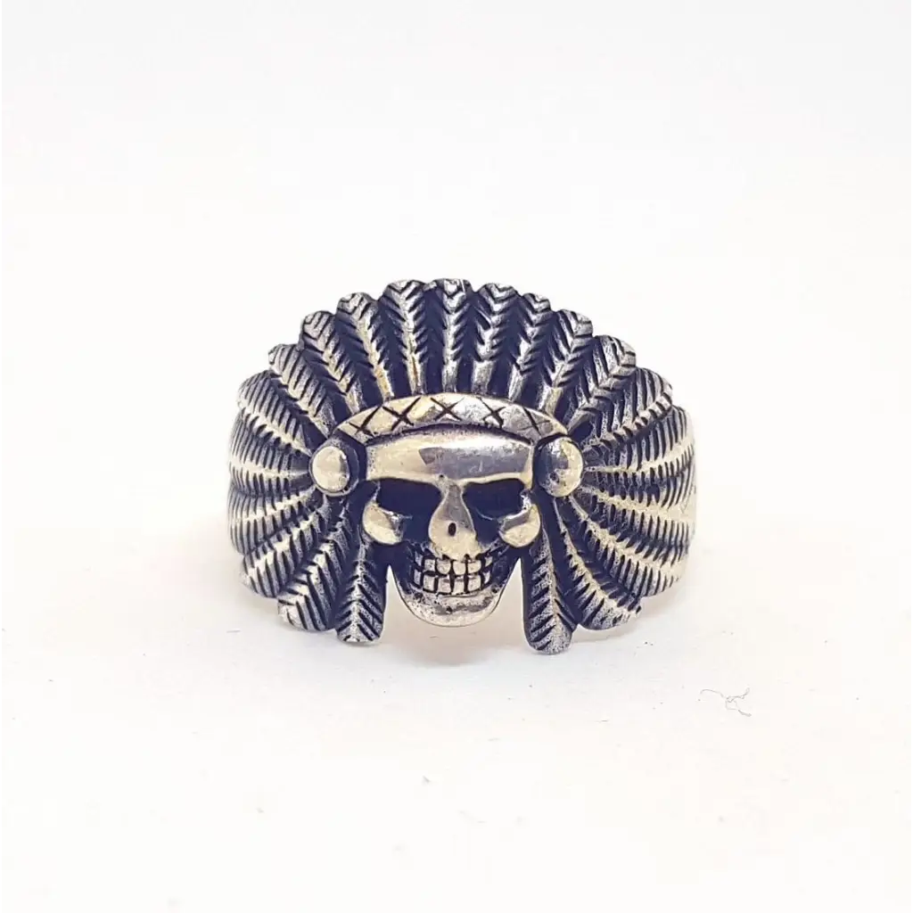 Anillo indio de plata anillo calavera ley para hombre