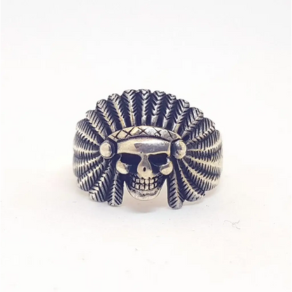 Anillo indio de plata anillo calavera ley para hombre