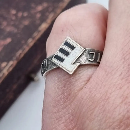 Anillo vintage de plata soviética 875 para mujer anillo aro jlmk trabajado