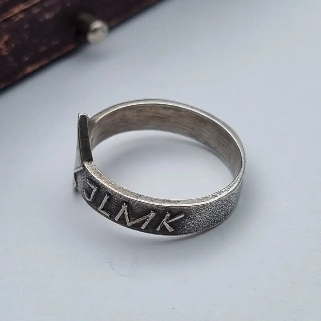 Anillo vintage de plata soviética 875 para mujer anillo aro jlmk trabajado