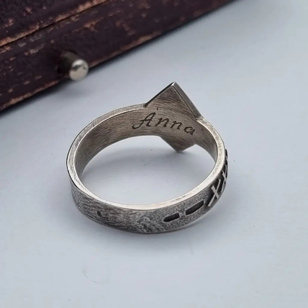 Anillo vintage de plata soviética 875 para mujer anillo aro jlmk trabajado