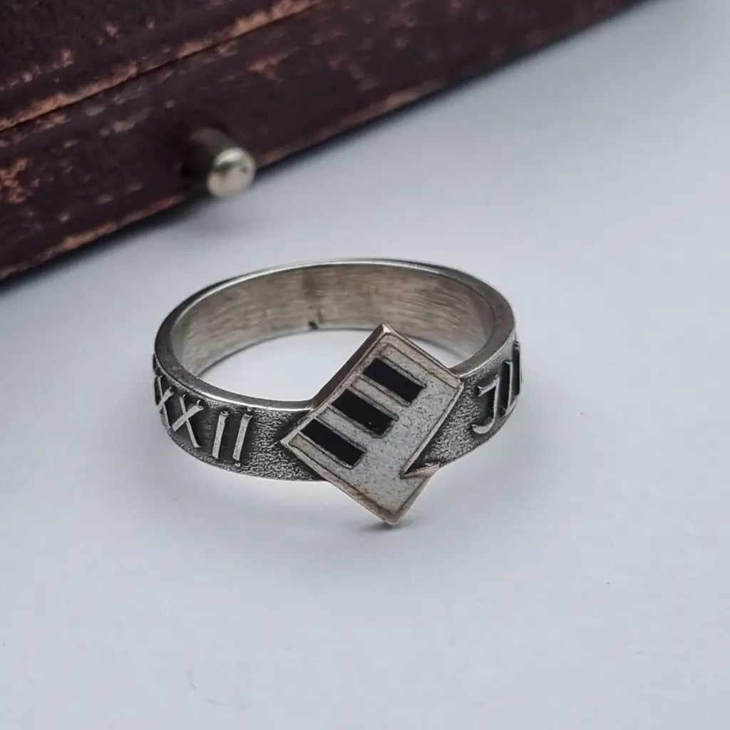 Anillo vintage de plata soviética 875 para mujer anillo aro jlmk trabajado