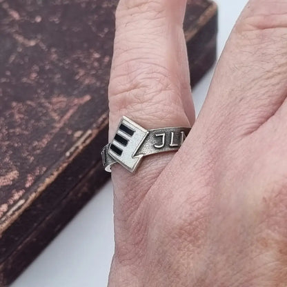 Anillo vintage de plata soviética 875 para mujer anillo aro jlmk trabajado