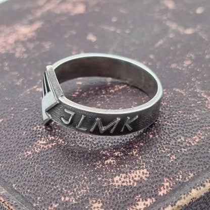 Anillo vintage de plata soviética 875 para mujer anillo aro jlmk trabajado