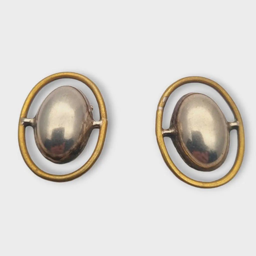 Aretes de plata mexicana 925 aretes clip ovalado TB-154 combinados