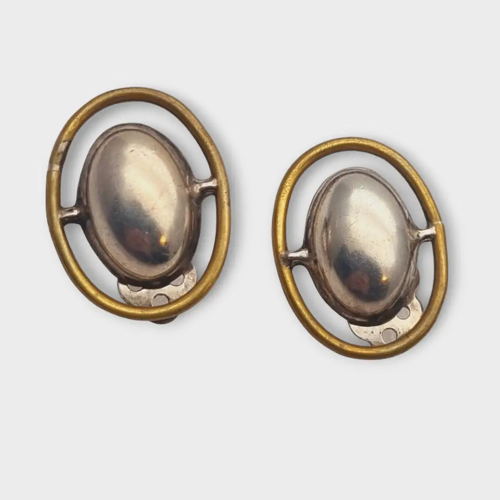 Aretes de plata mexicana 925 aretes clip ovalado TB-154 combinados