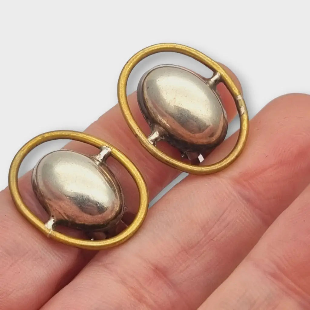 Aretes de plata mexicana 925 aretes clip ovalado TB-154 combinados