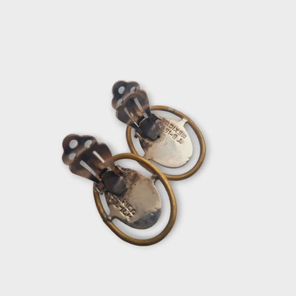 Aretes de plata mexicana 925 aretes clip ovalado TB-154 combinados