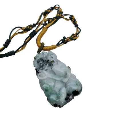 Colgante vintage de ratón del zodiaco chino jade tallado por ambas caras.