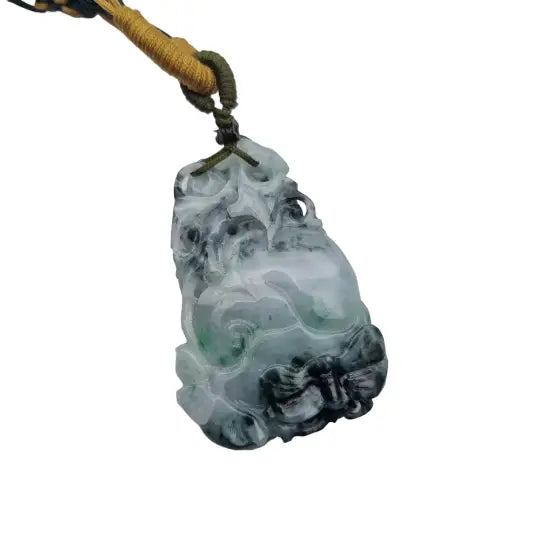 Colgante vintage de ratón del zodiaco chino jade tallado por ambas caras.