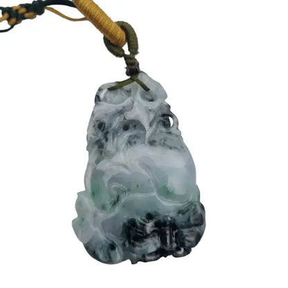 Colgante vintage de ratón del zodiaco chino jade tallado por ambas caras.