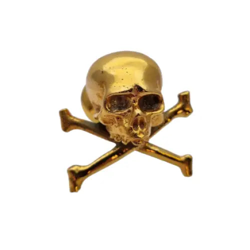 Pomo calavera de lápida cementerio bañado en oro 18 k coleccionismo.