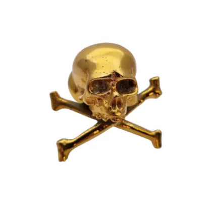 Pomo calavera de lápida cementerio bañado en oro 18 k coleccionismo.