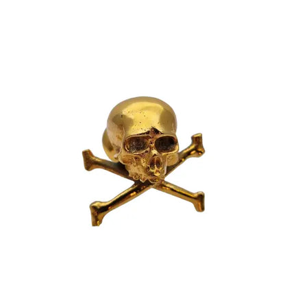 Pomo calavera de lápida cementerio bañado en oro 18 k coleccionismo.