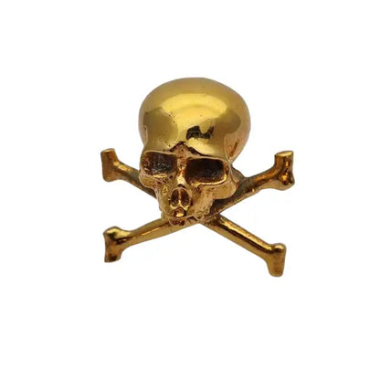 Pomo calavera de lápida cementerio bañado en oro 18 k coleccionismo.