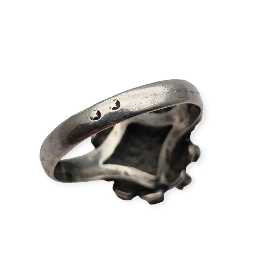 Anillo Botón Charro de Plata Joyería Vintage Verano Boho para mujer Años 70.