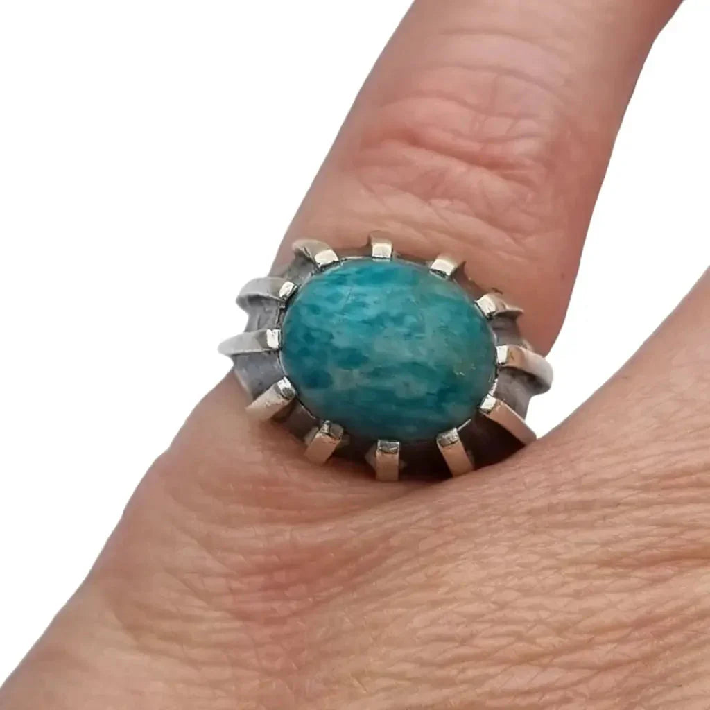 Anillo vintage azul anillos boho para mujer de plata ley joyería