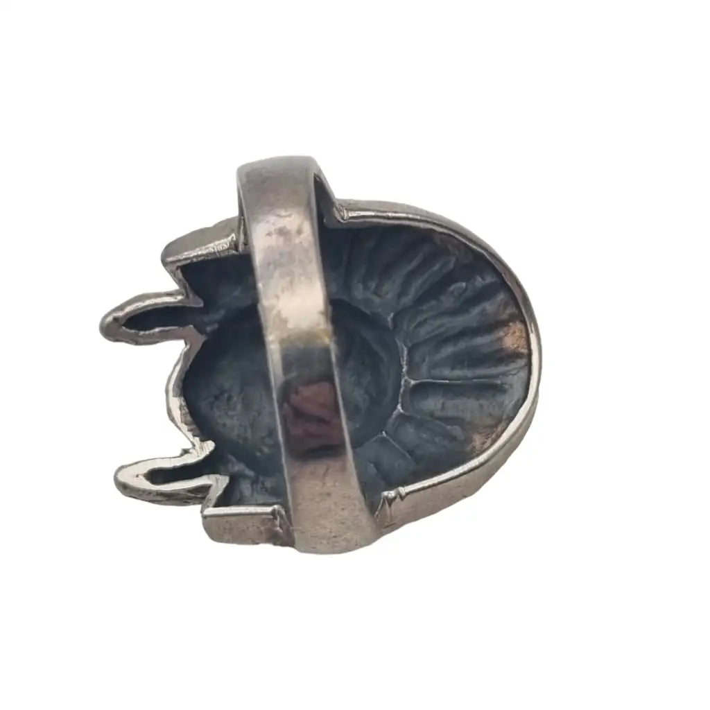 Anillo vintage de penacho indio plata 925 cabeza jefe regalo boho.