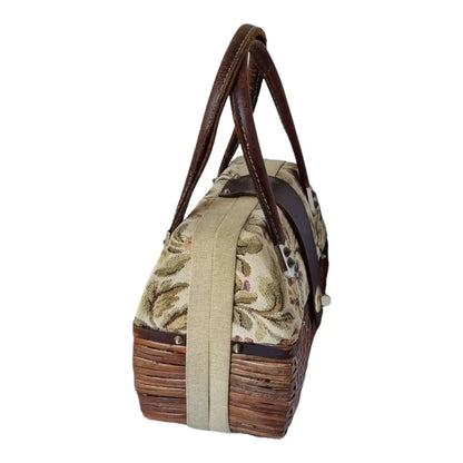 Bolso bowling de paja bolso vintage tejido tapizado