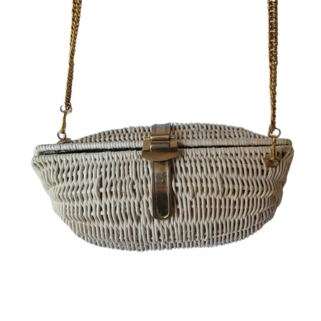 Bolso de paja bandolera bolso hombro vintage