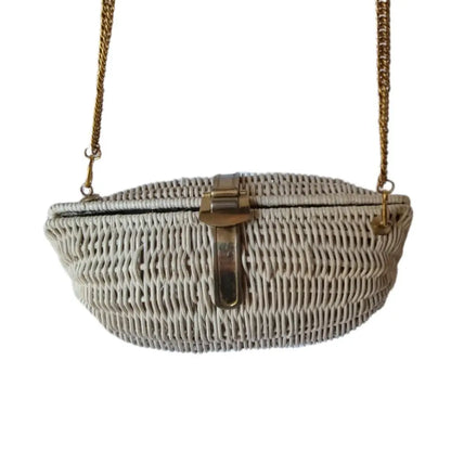 Bolso de paja bandolera bolso hombro vintage