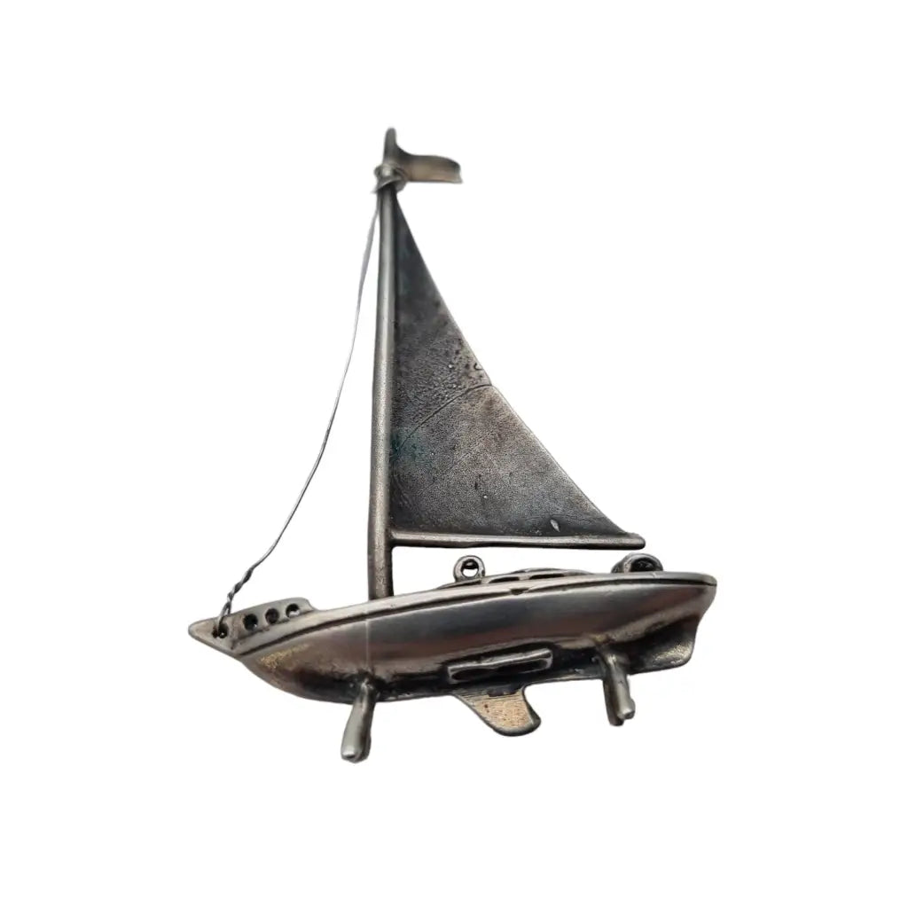 Miniatura barco plata Antiguo español Figura