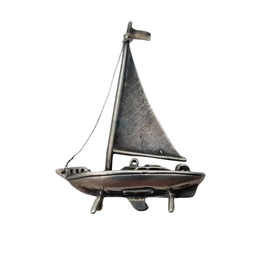 Miniatura barco plata Antiguo español Figura