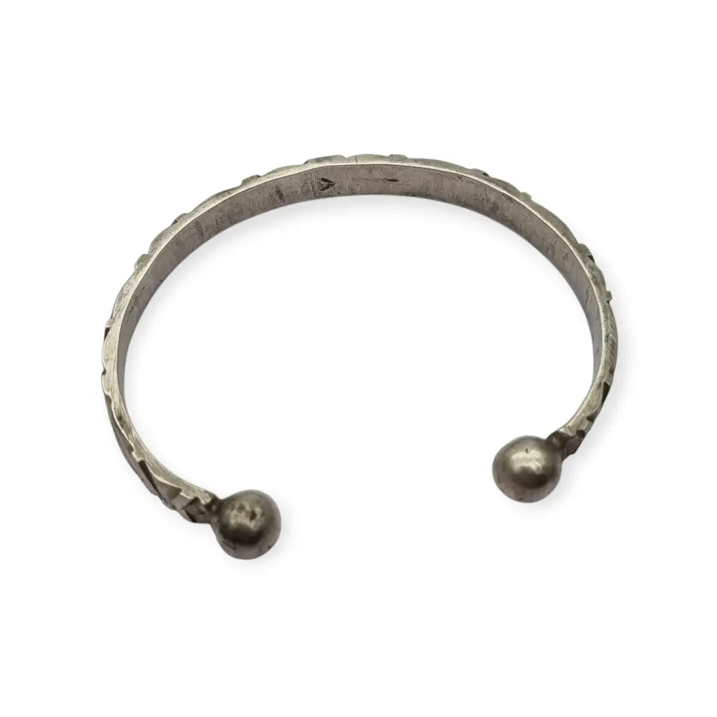 Brazalete africano tuareg vintage en plata grabada pulsera tribal étnica