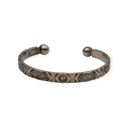 Brazalete africano tuareg vintage en plata grabada pulsera tribal étnica