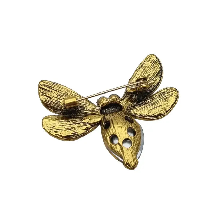 Broche de abeja bisutería alfiler amarillo y verde Circa 2000 Joyería antigua