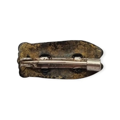 Broche antiguo cigarra francesa dorada Provenza circa 1940 Art Deco pequeño