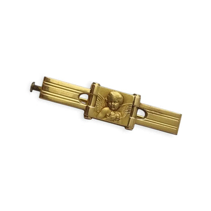 Broche antiguo FIX Art Déco francés con querubín pin de ángel oro