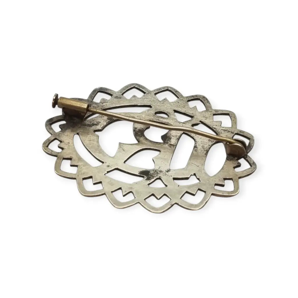 Broche antiguo iniciales “DR” o ’RD’ calado en plata Circa 1940. - LaBizarreSusu